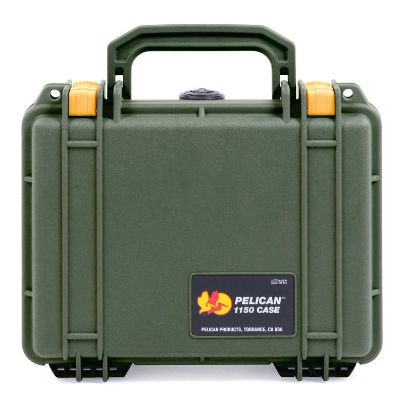 Pelican 1150 Case, OD Green with Yellow Latches