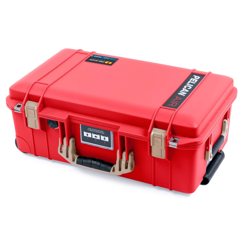 Pelican 1535 Air Case, Red with Desert Tan Handles & Latches