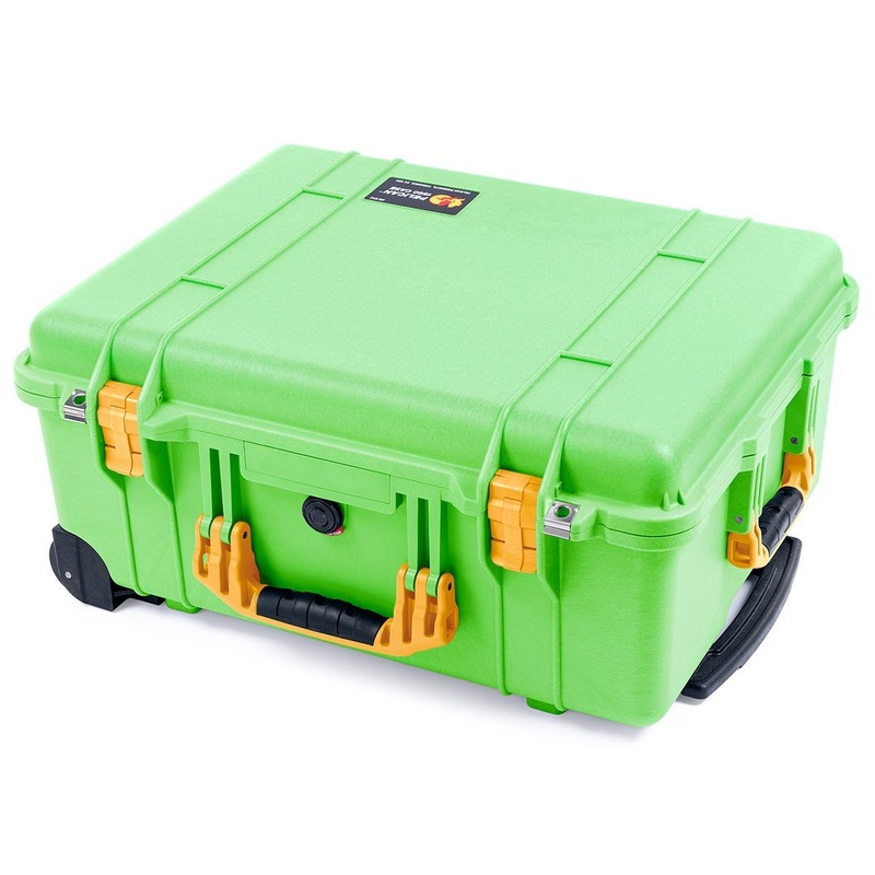 Pelican 1560 Case, Lime Green with Yellow Handles & Latches