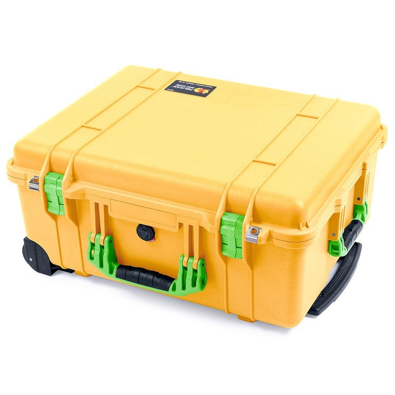 Pelican 1560 Case, Yellow with Lime Green Handles & Latches