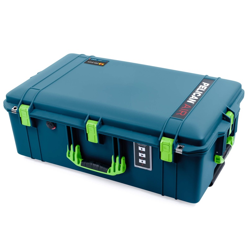 Pelican 1595 Air Case, Indigo with Lime Green Handles & Latches