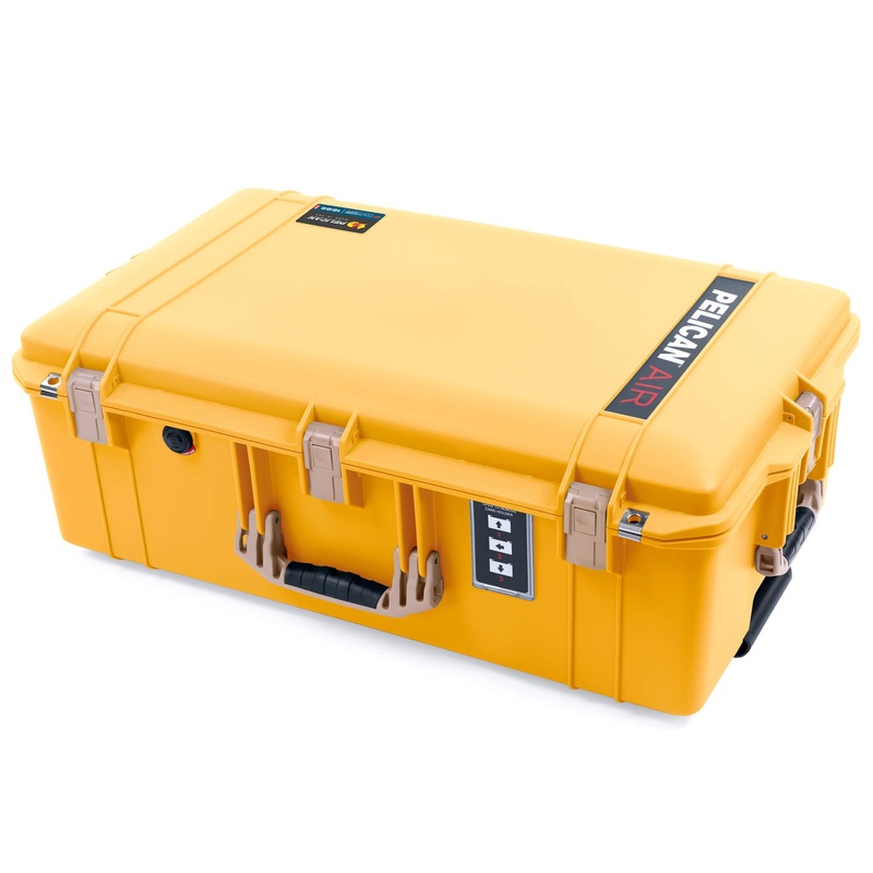 Pelican 1595 Air Case, Yellow with Desert Tan Handles & Latches