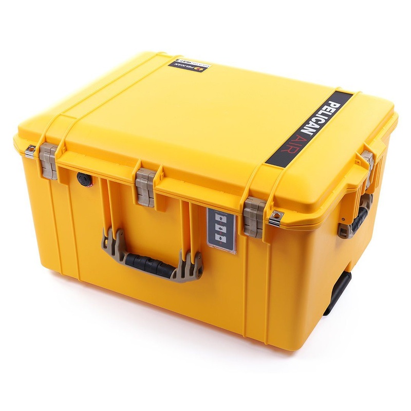 Pelican 1637 Air Case, Yellow with Desert Tan Handles & Latches