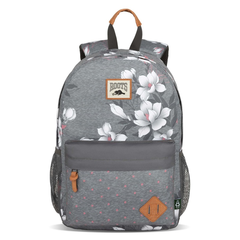 Roots Backpack - Grey/Pink Floral