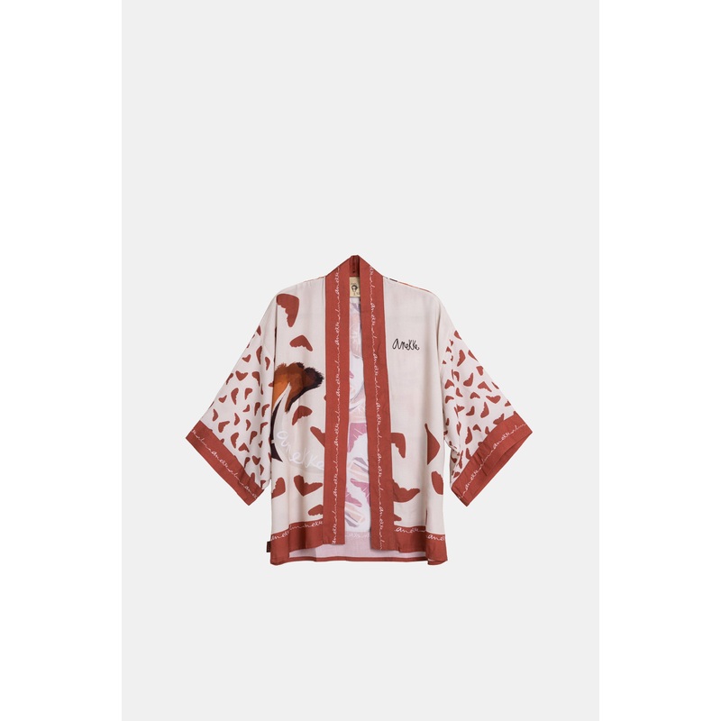 Red short kimono