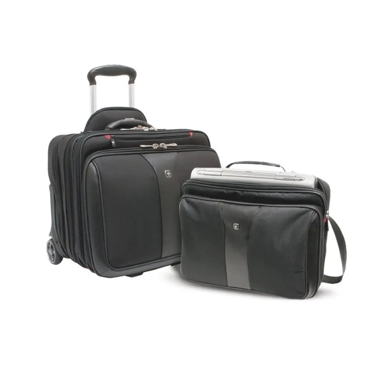 Wenger Patriot 2-Piece Business Set with Comp-U-Roller and Matching 15.4" Laptop Case - Black