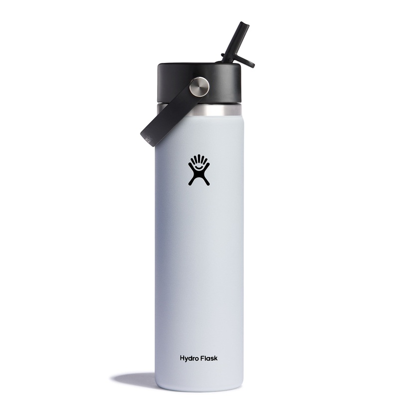 24 Oz Wide Flex Straw Cap White